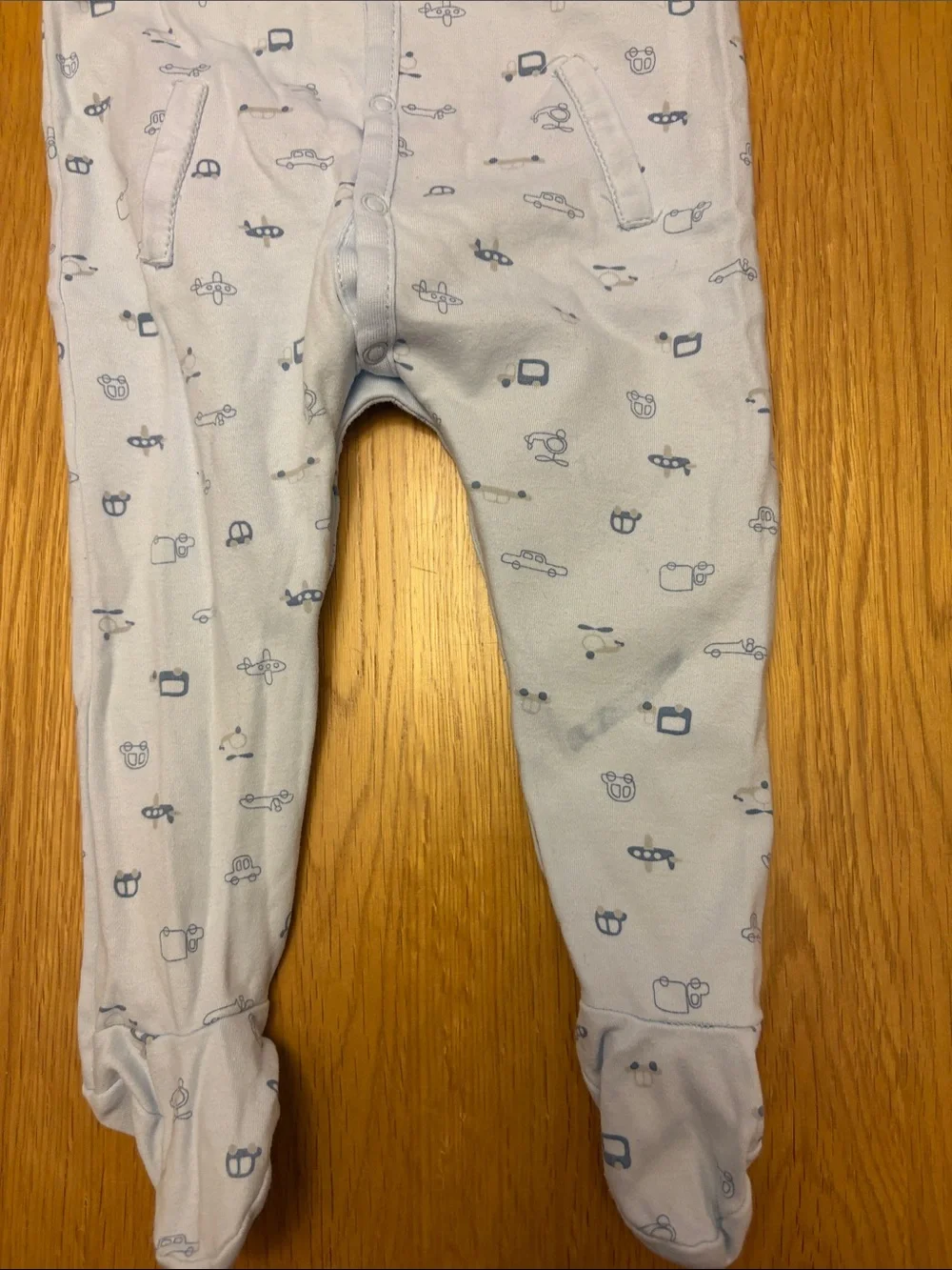 2 gorgeous Absorba Baby Boy Blue Footed One-Piece - 🐻 🚙 ✈️